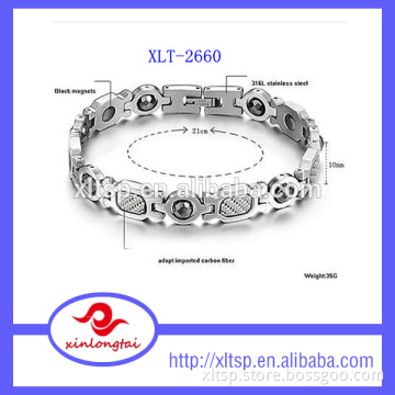 silver Carbon fiber mesh magnetic bracelet lady titanium germanium bracelet